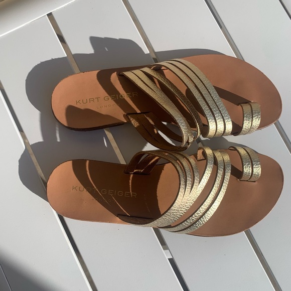 Kurt Geiger London summer gold leather shoes size 6-6.5 ( European 36.5) - Picture 11 of 14